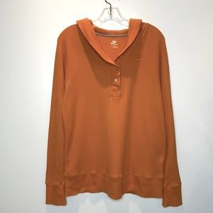 Nike Orange Thermal Hoodie in Size L
